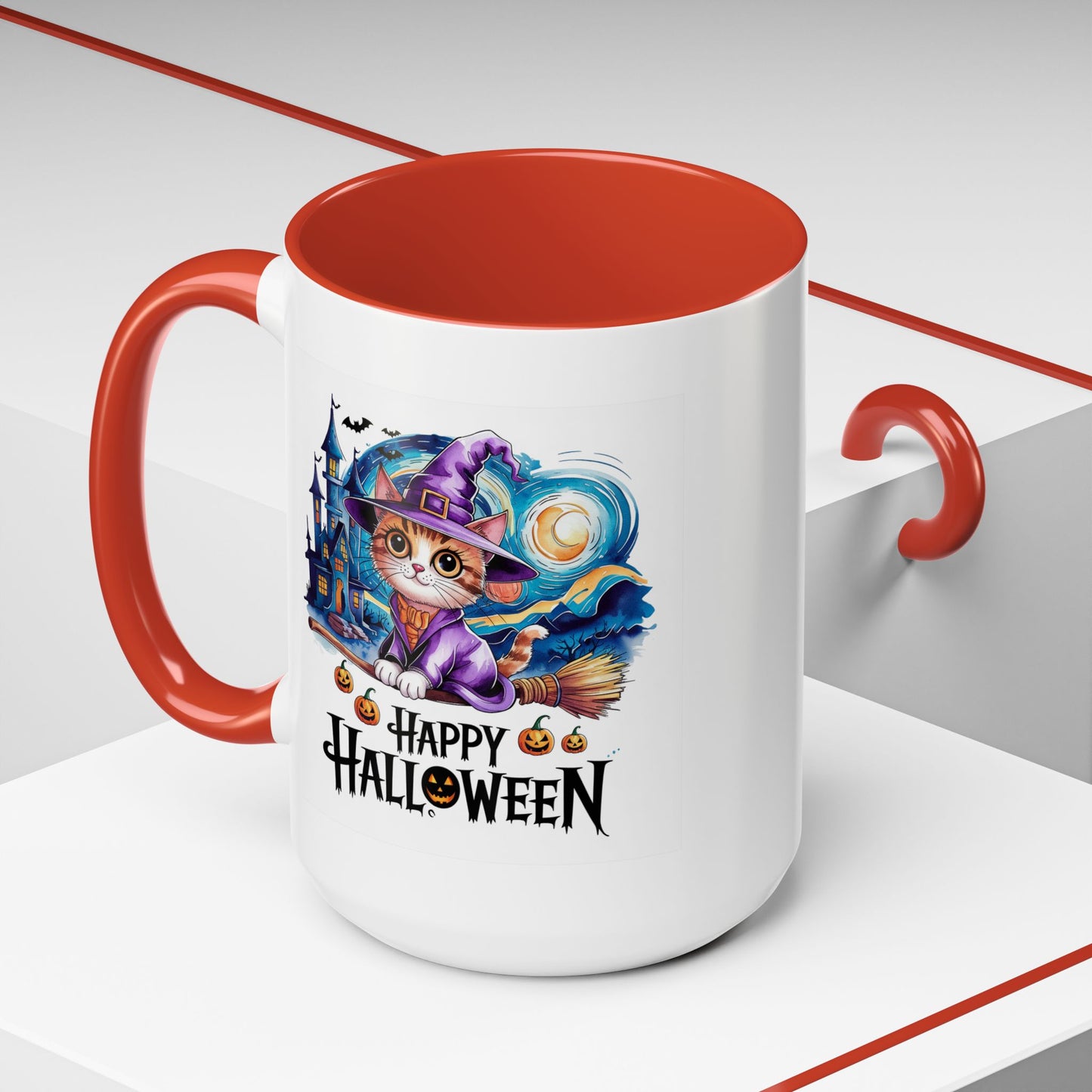 Halloween Mug - Happy Halloween Cat Witch
