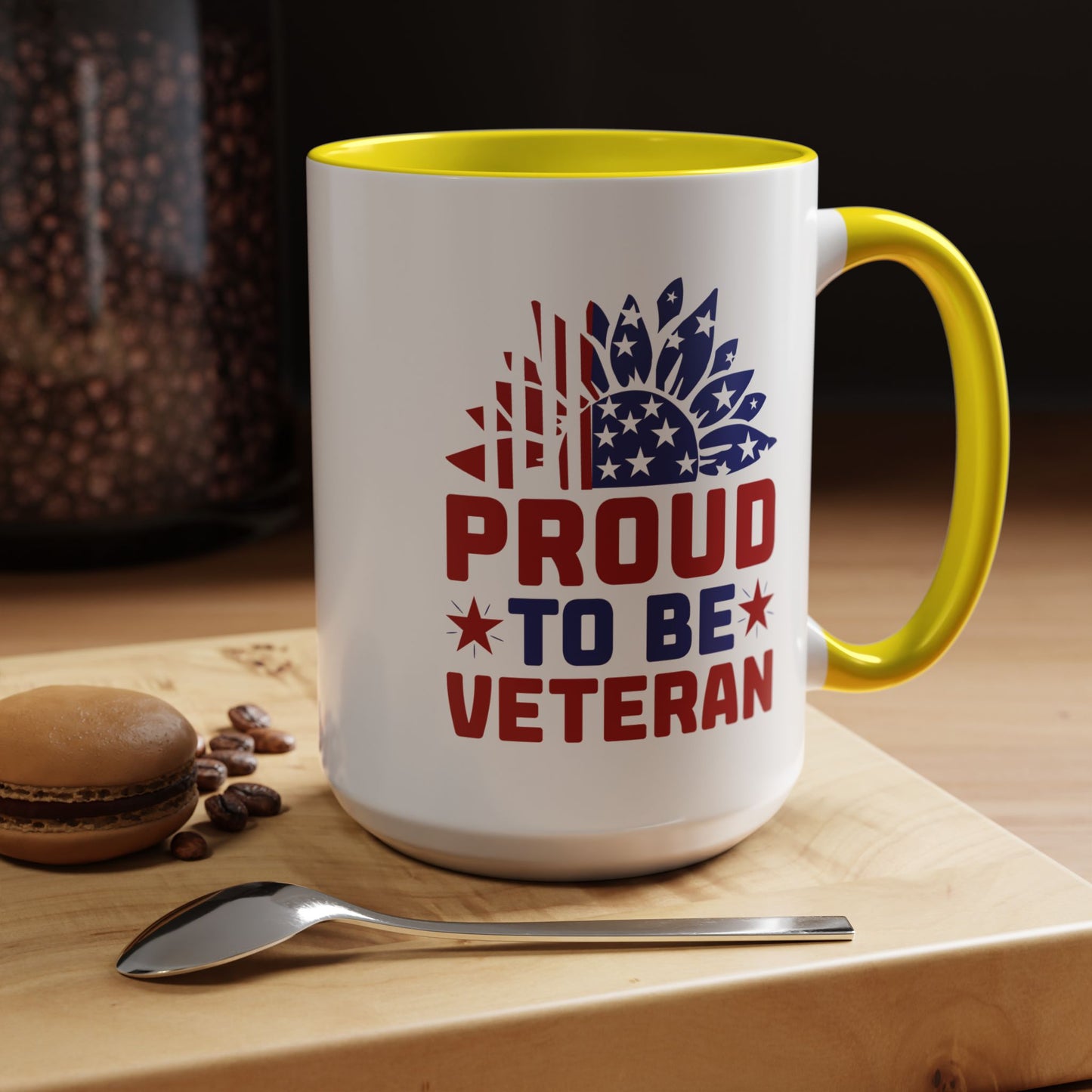 4th of July Mug - Proud to Be a Veteran Sunflower