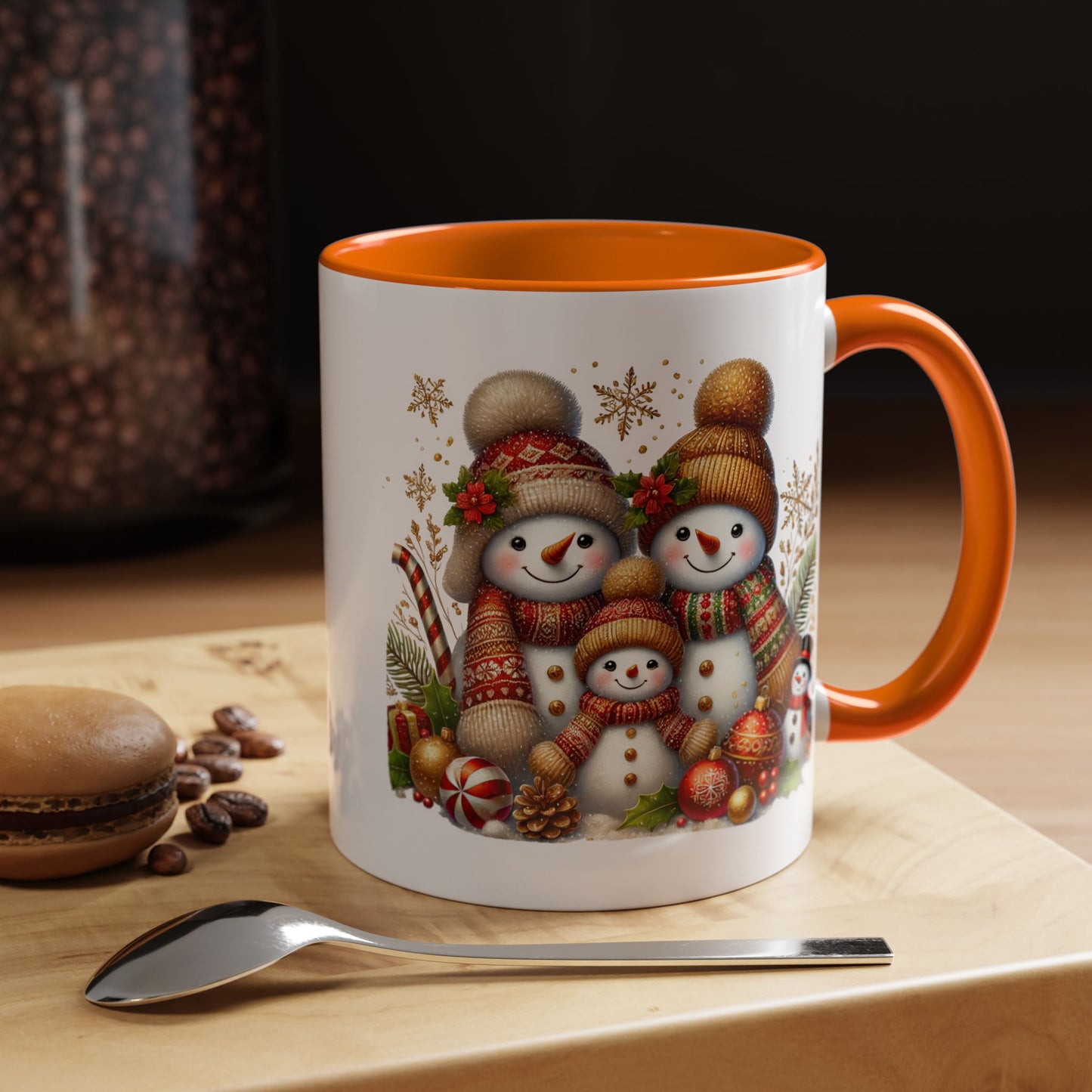 Christmas Mug - Gold Snowman Family