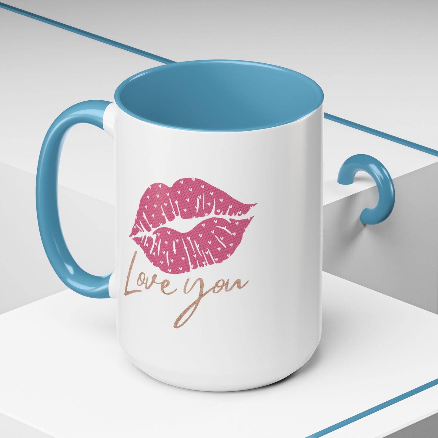 Valentine's Day Mug - Love You Lips Kiss