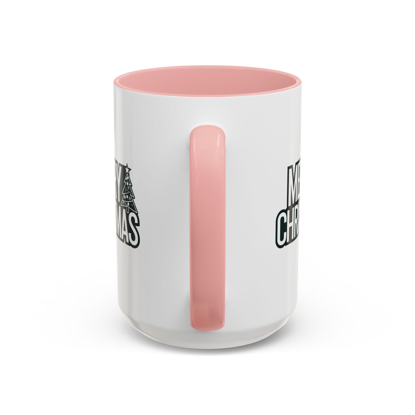 Christmas Mug - Merry Christmas White & Black Text Tree