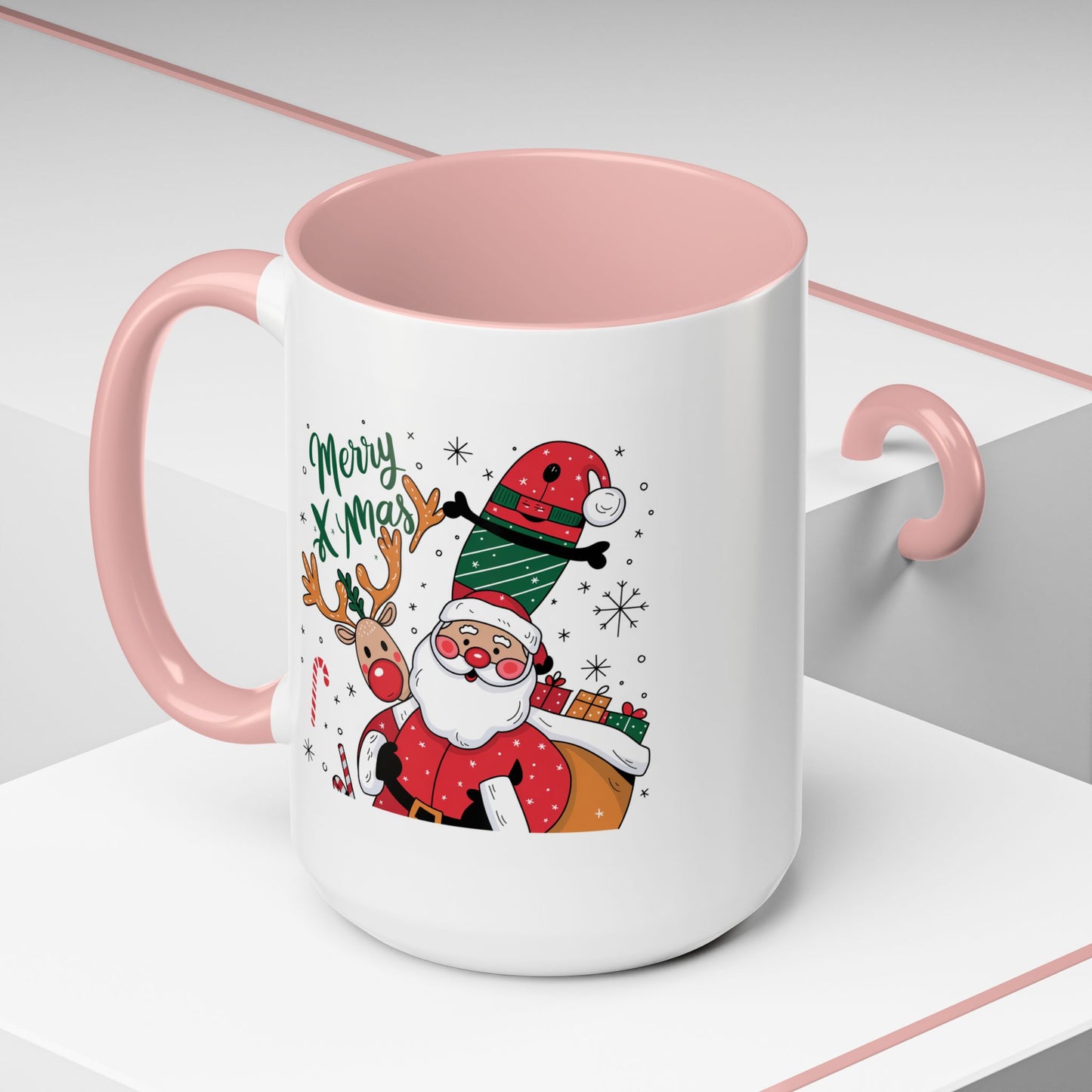 Christmas Mug - Merry Xmas Santa Reindeer