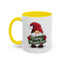 Christmas Mug - Merry Christmas White & Green Text Gnome Lights