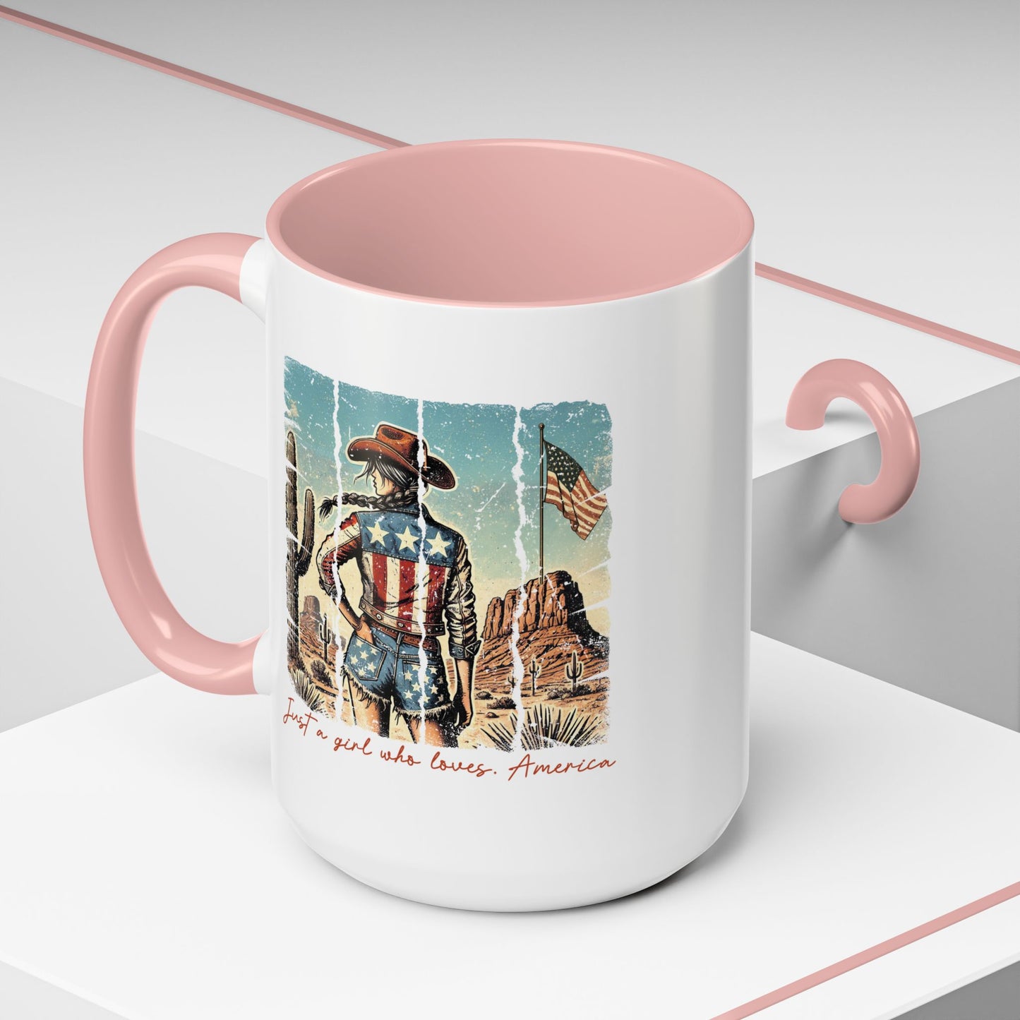 4th of July Mug - Just a Girl Who Loves America