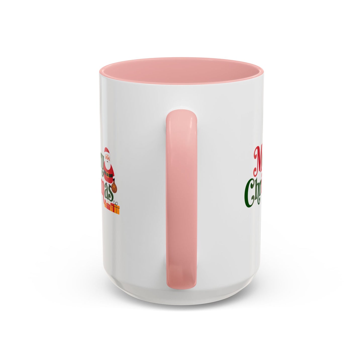 Christmas Mug - Merry Christmas Green & Red Text Santa Presents