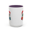 Christmas Mug - Merry Christmas Green Red Yellow and Blue Text Red Hats