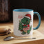 Christmas Mug - Merry Christmas Red Text Dinosaur Tree