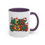 Christmas Mug - Merry Christmas Green Yellow & Red Text Hats