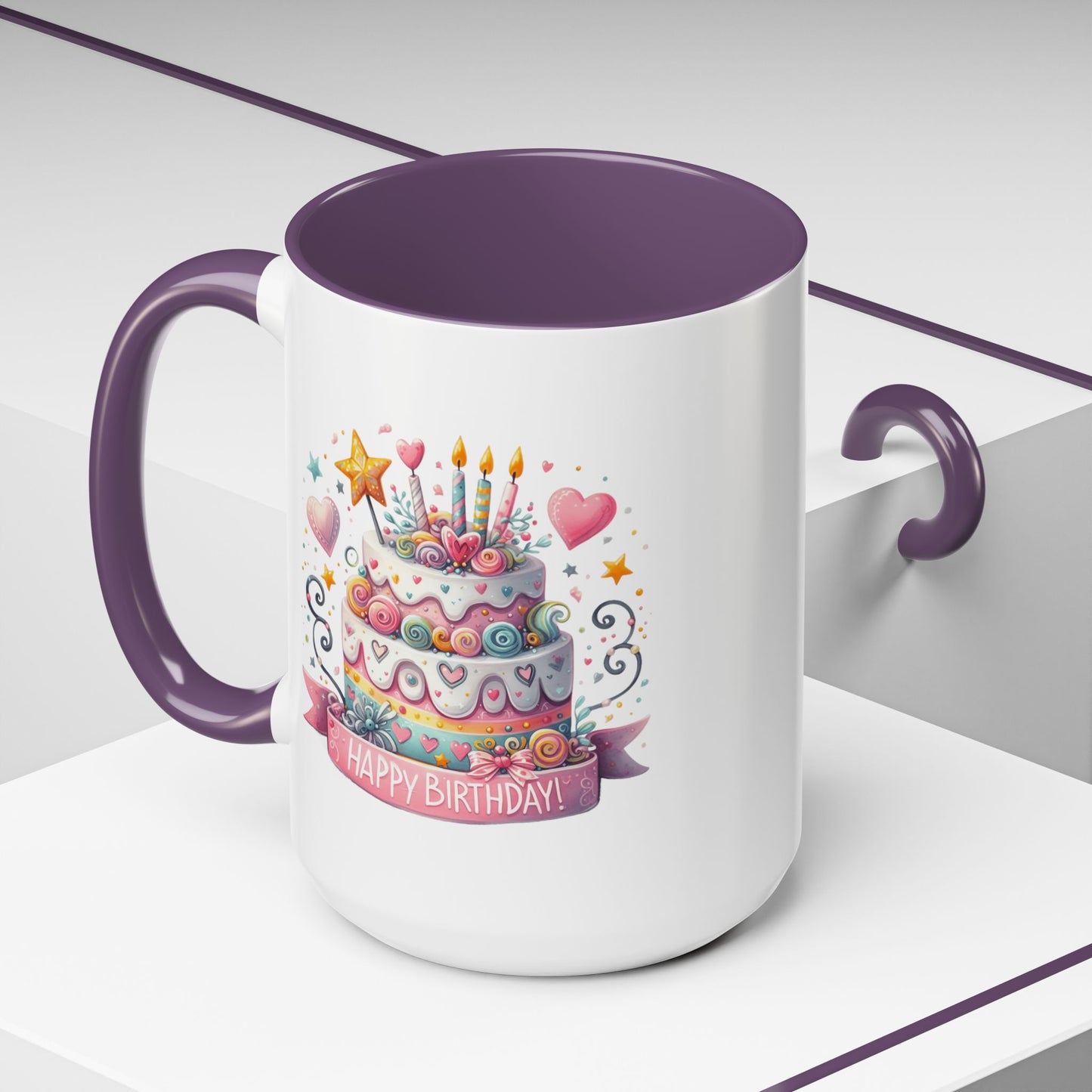 Birthday Mug - Happy Birthday Two Tiered Cake