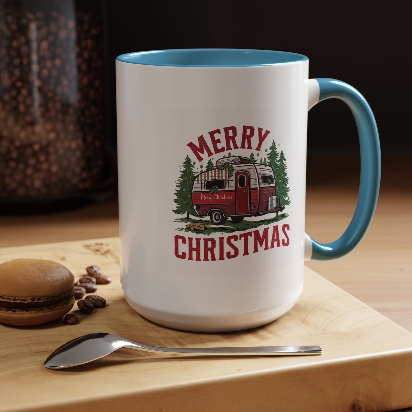 Christmas Mug - Merry Christmas Red & White Camper