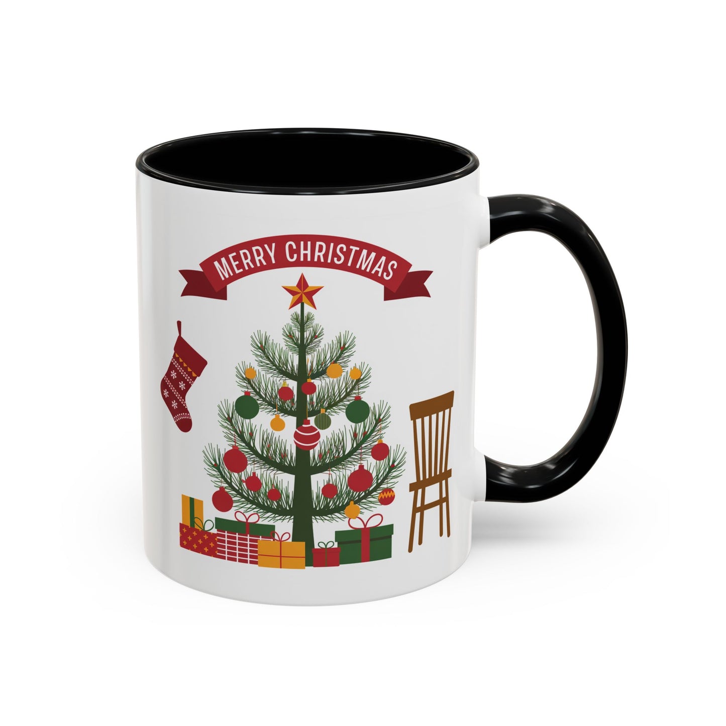 Christmas Mug - Merry Christmas Banner Tree Presents