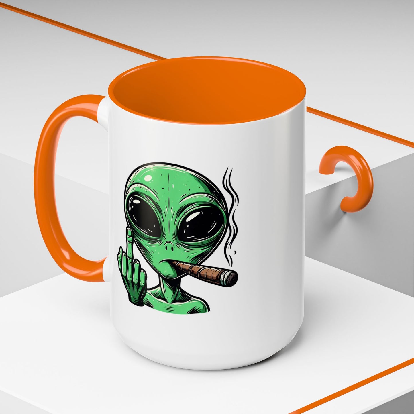 Adult Mug - Green Alien Fuck You Human