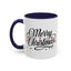 Christmas Mug - Merry Christmas Black Text Red Ornaments