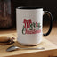 Christmas Mug - Merry Christmas Red & Green Text Bow