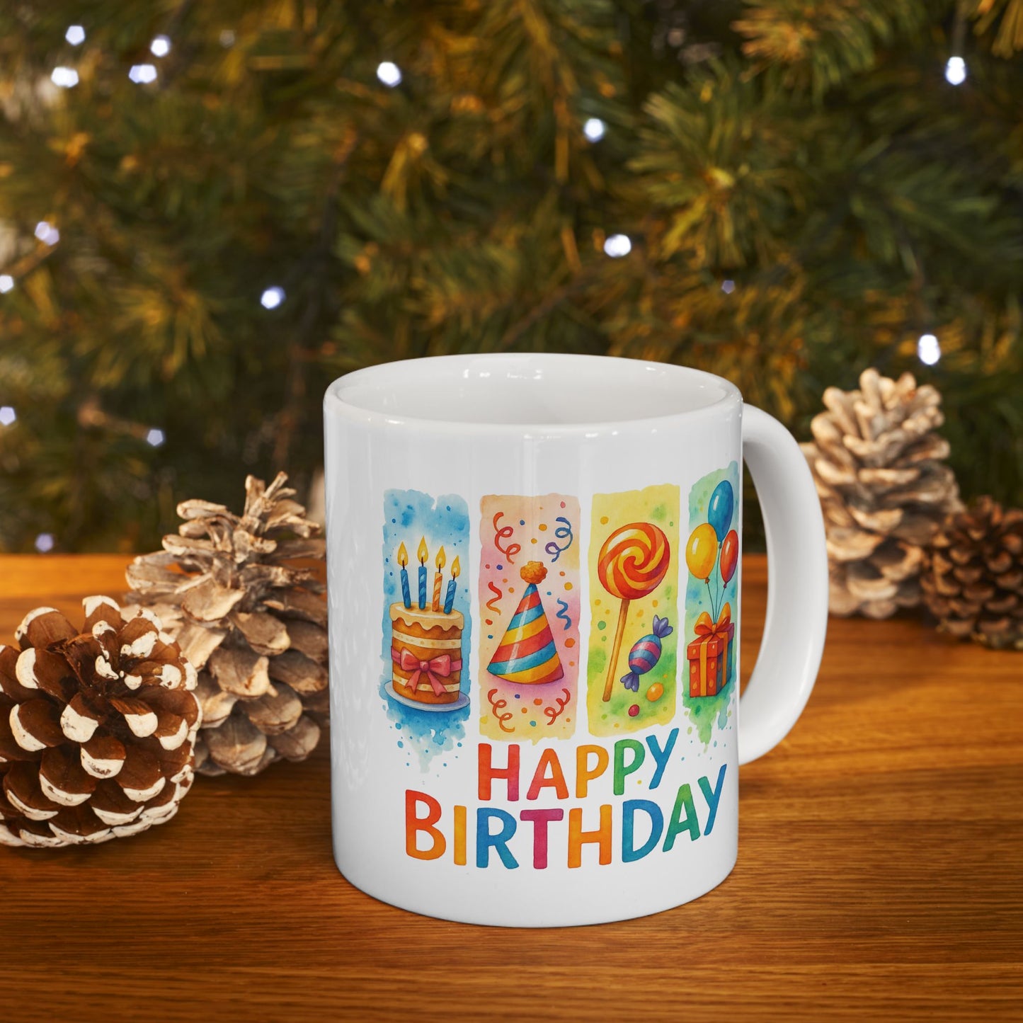 Birthday Mug - Happy Birthday Brushstroke Design