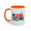 Christmas Mug - Merry Christmas Green & Red Text Santa Present