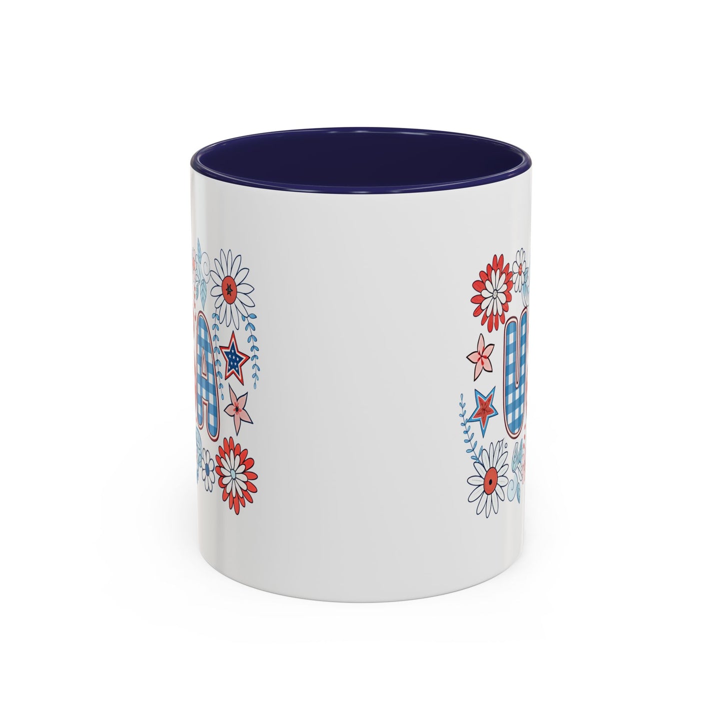 4th of July Mug - USA Preppy Floral