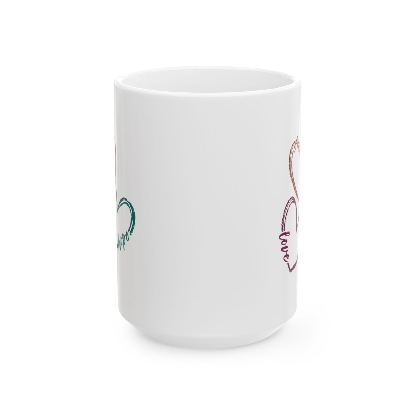 Religious Mug - Faith Love Hope Hearts