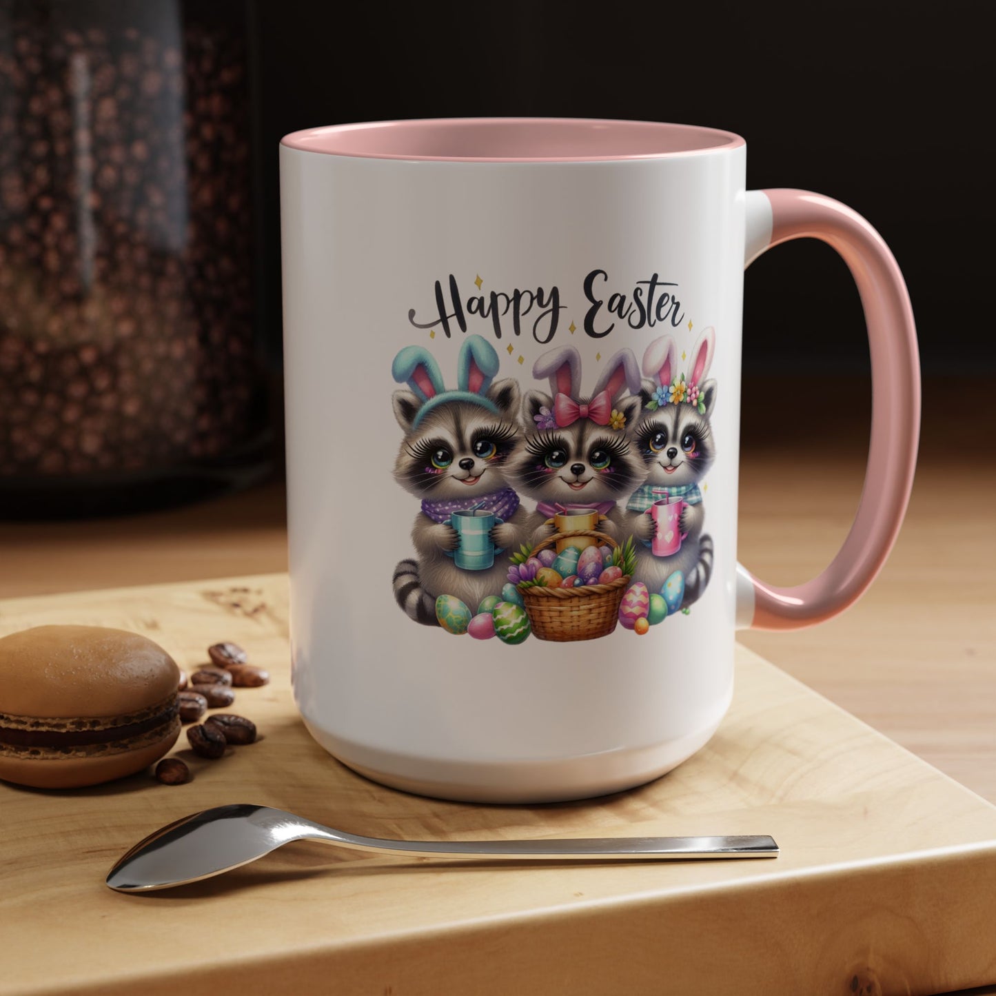 Easter Mug - Happy Easter Racoons