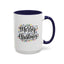 Christmas Mug - Merry Christmas Black Text Colored Lights