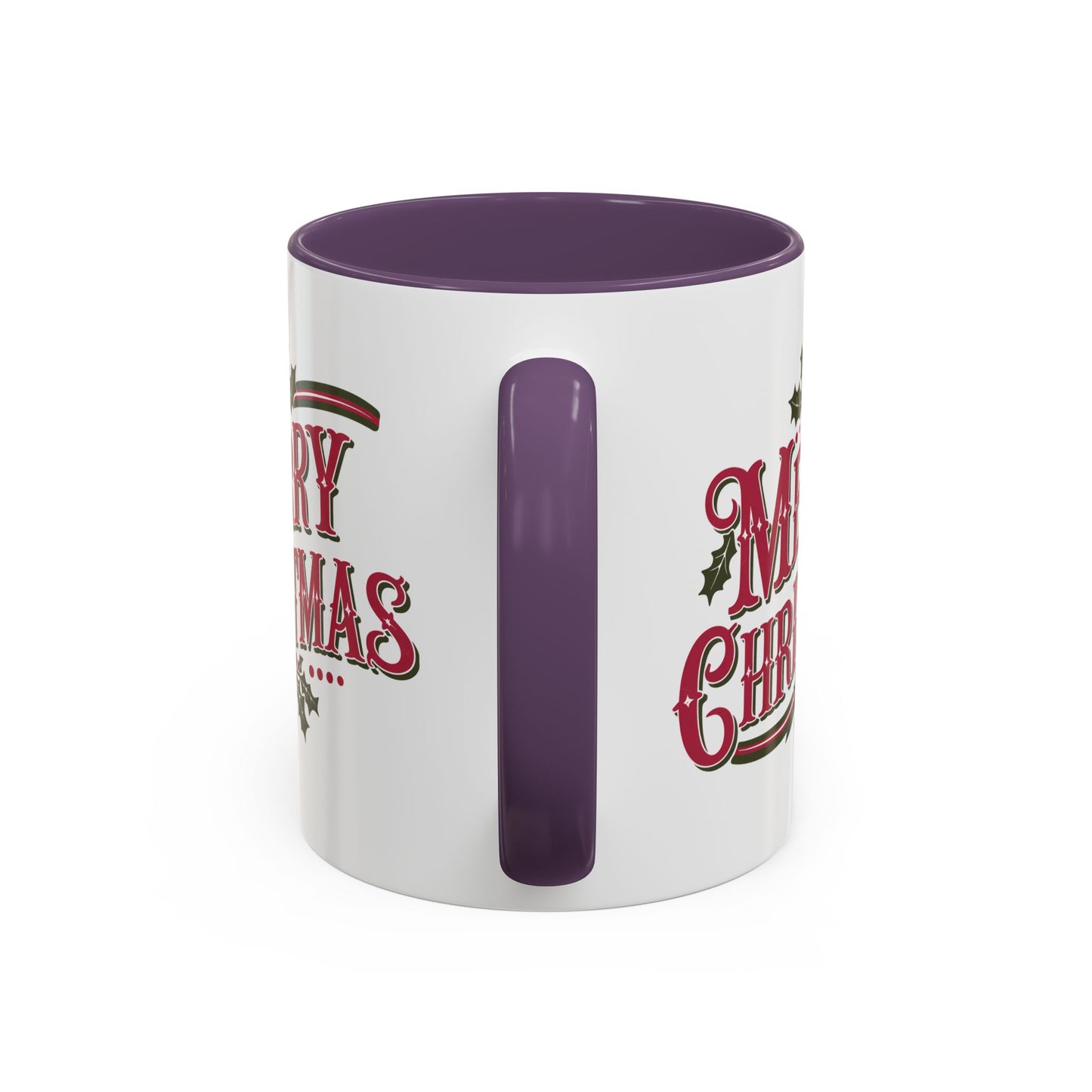 Christmas Mug - Merry Christmas Maroon & Green Text Decorations