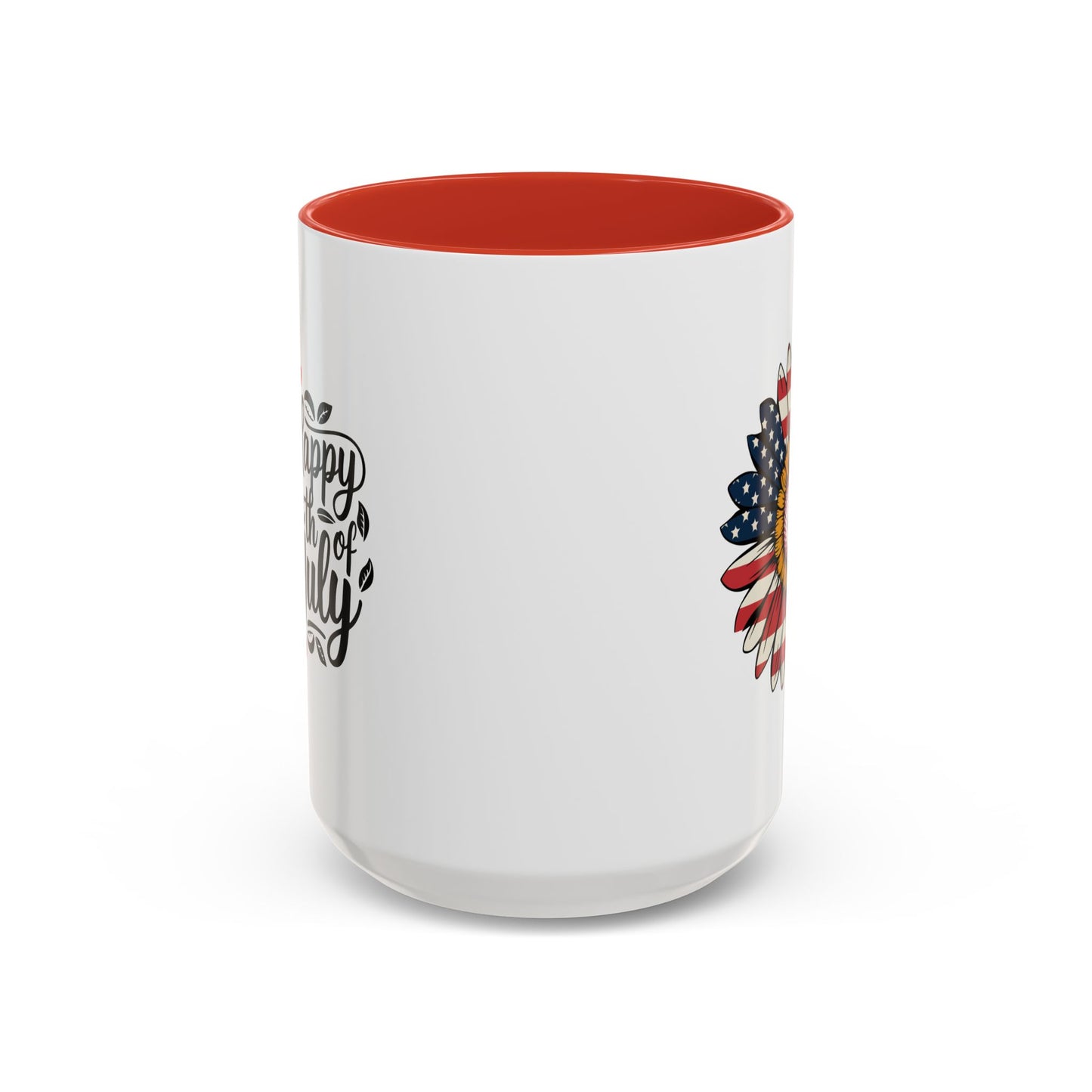 4th of July Mug - Happy 4th of July Sunflower USA Flag