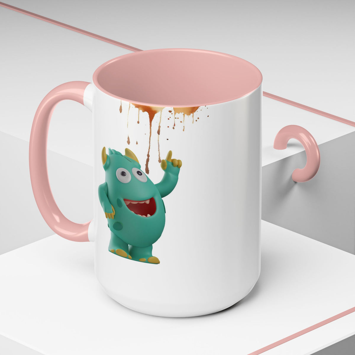 Humor Mug - Monster Drinks Coffee Spill