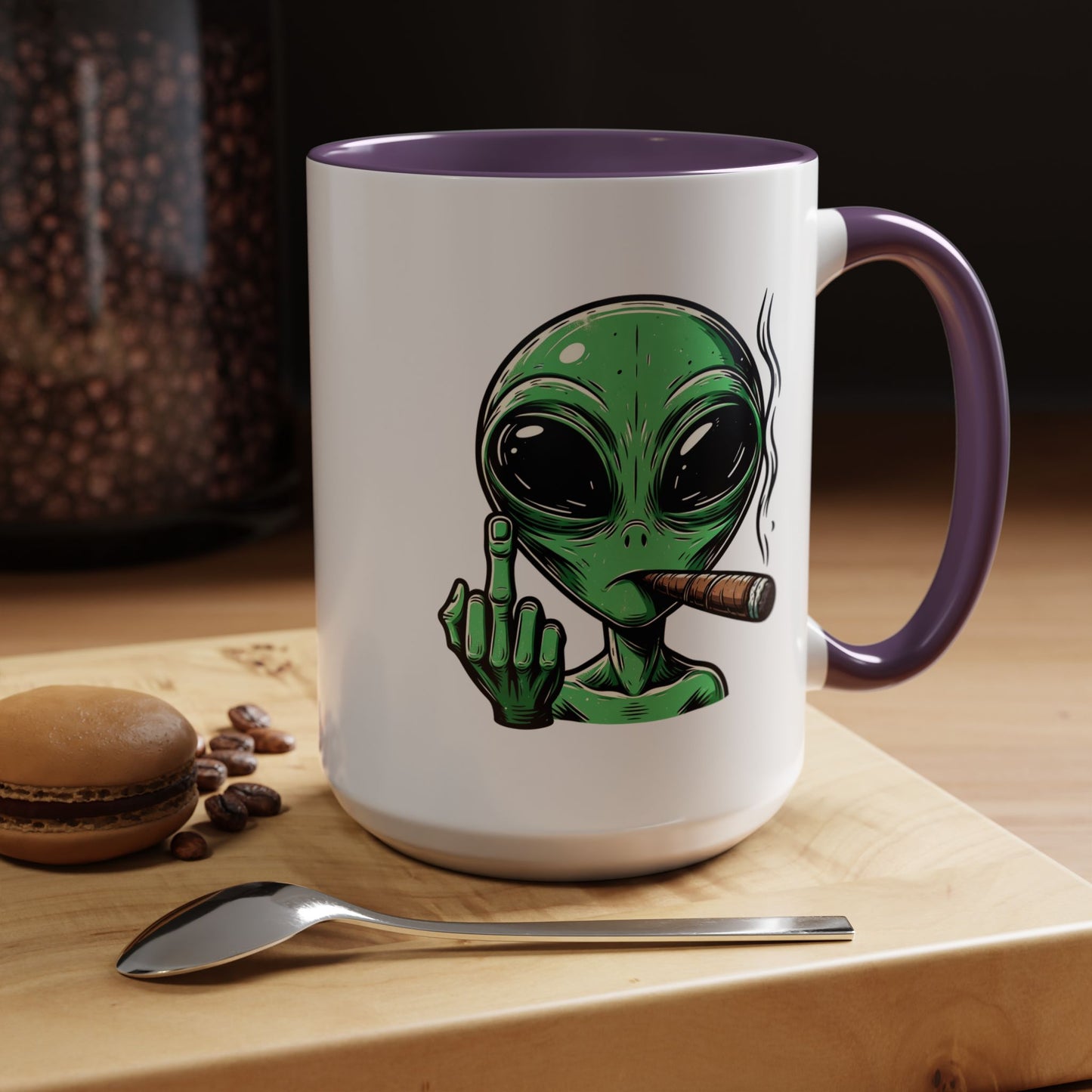 Adult Mug - Green Alien Fuck You Human