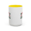 Christmas Mug - Merry Christmas Red & Green Text Heart Arrow Trees