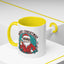Christmas Mug - Merry Christmas Black & Red Text Cool Santa