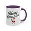 Christmas Mug - Merry Christmas Black Text Santa Present