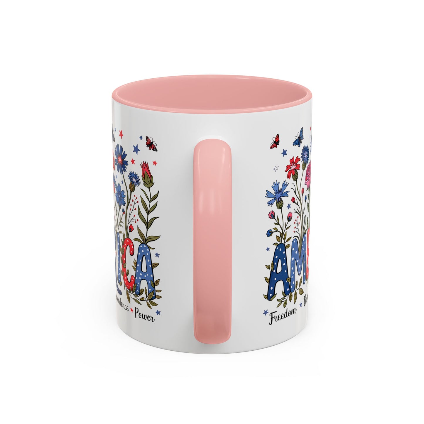 4th of July Mug - Floral America Patriotic