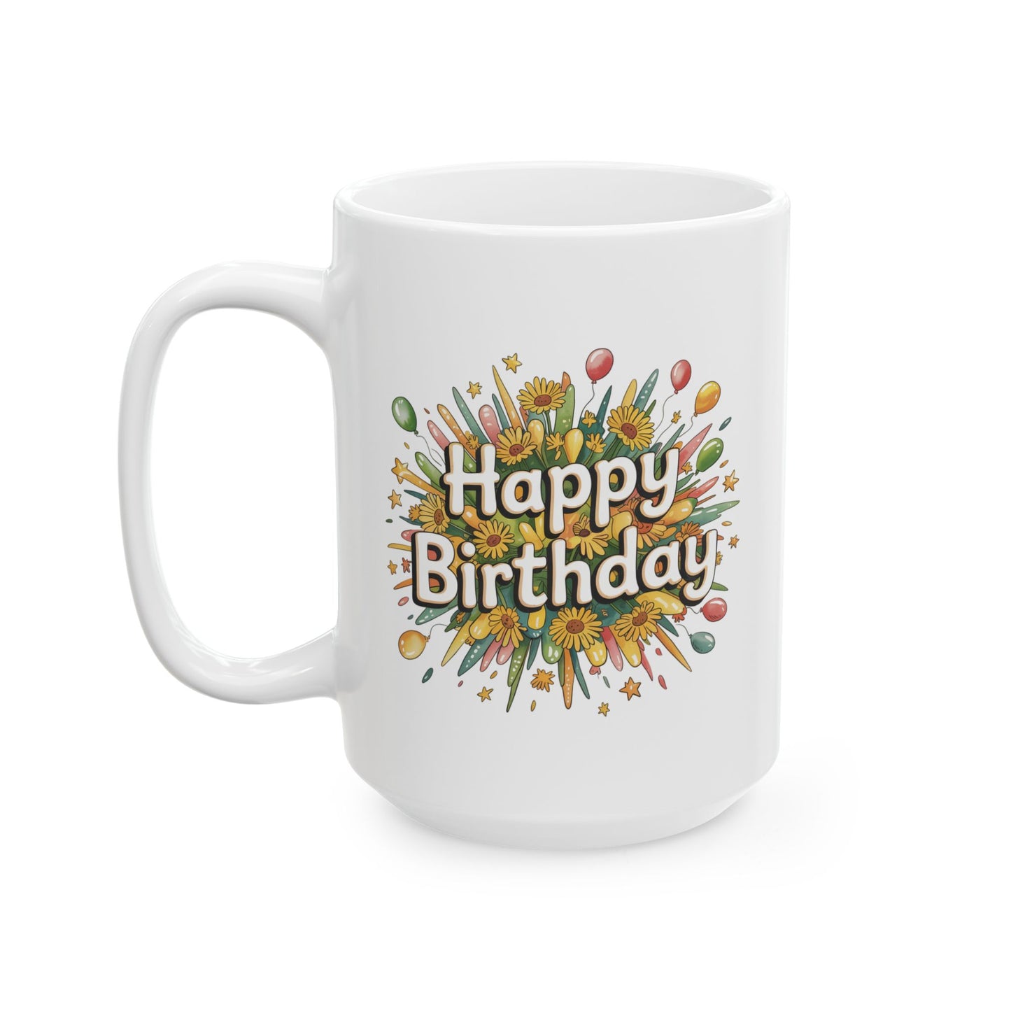 Birthday Mug - Happy Birthday Flower Bouquet