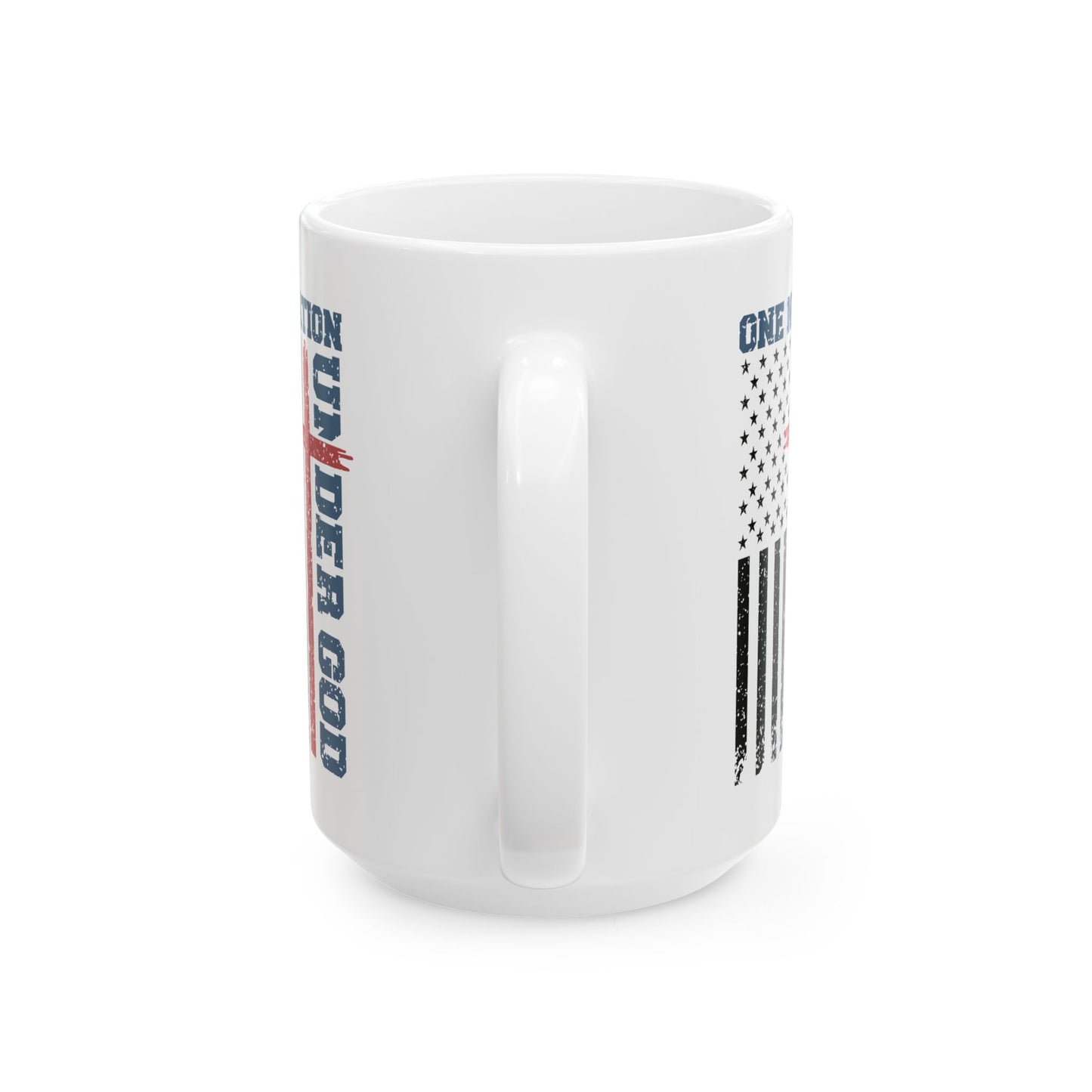 4th of July Mug - One Nation Under God Flag Cross