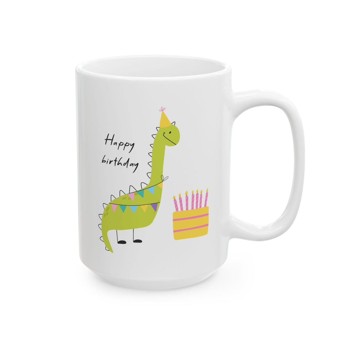 Birthday Mug - Happy Birthday Dinosaur Cake