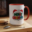 Christmas Mug - Merry Christmas Green Red Yellow and Blue Text Red Hats