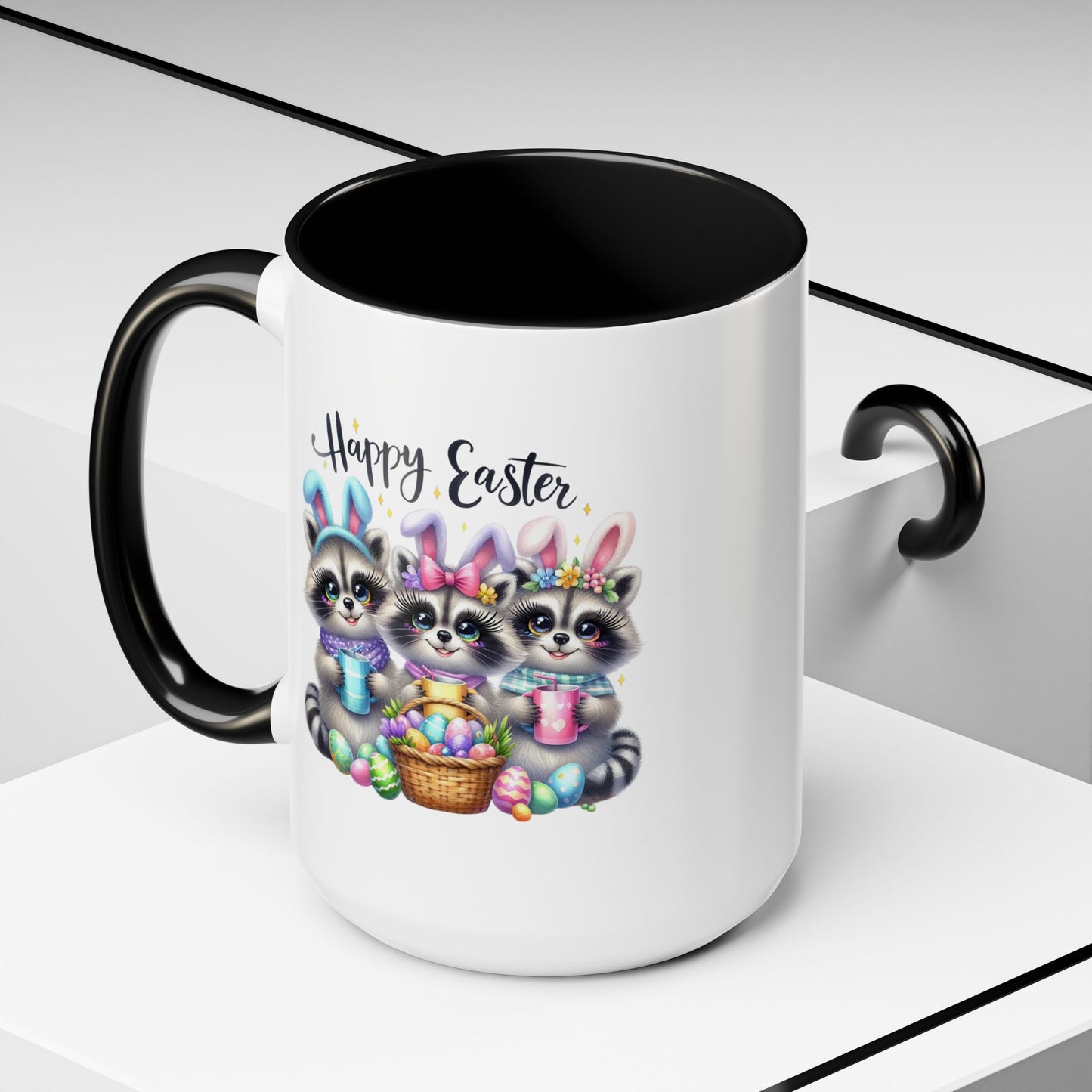 Easter Mug - Happy Easter Racoons
