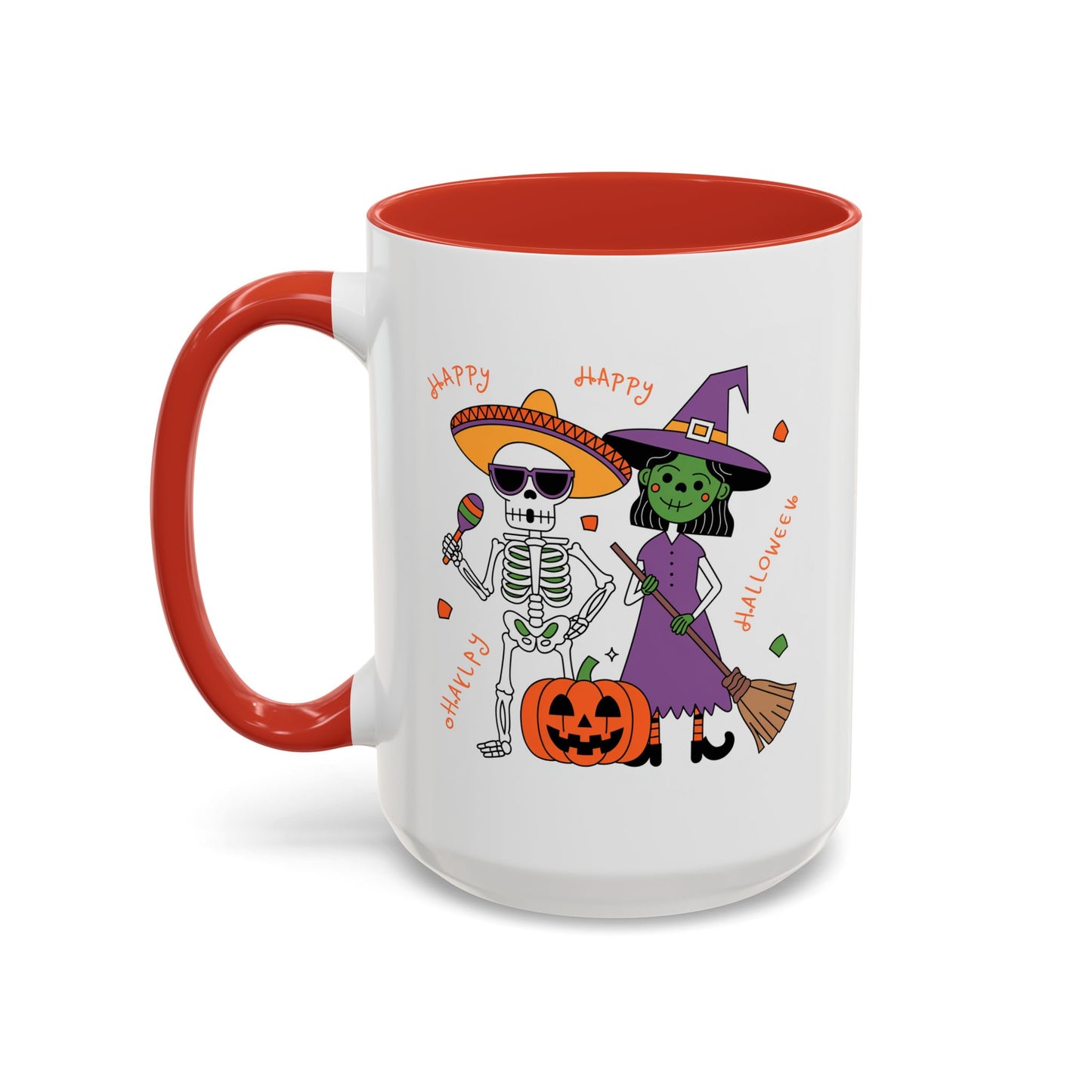 Halloween Mug - Skeleton & Witch