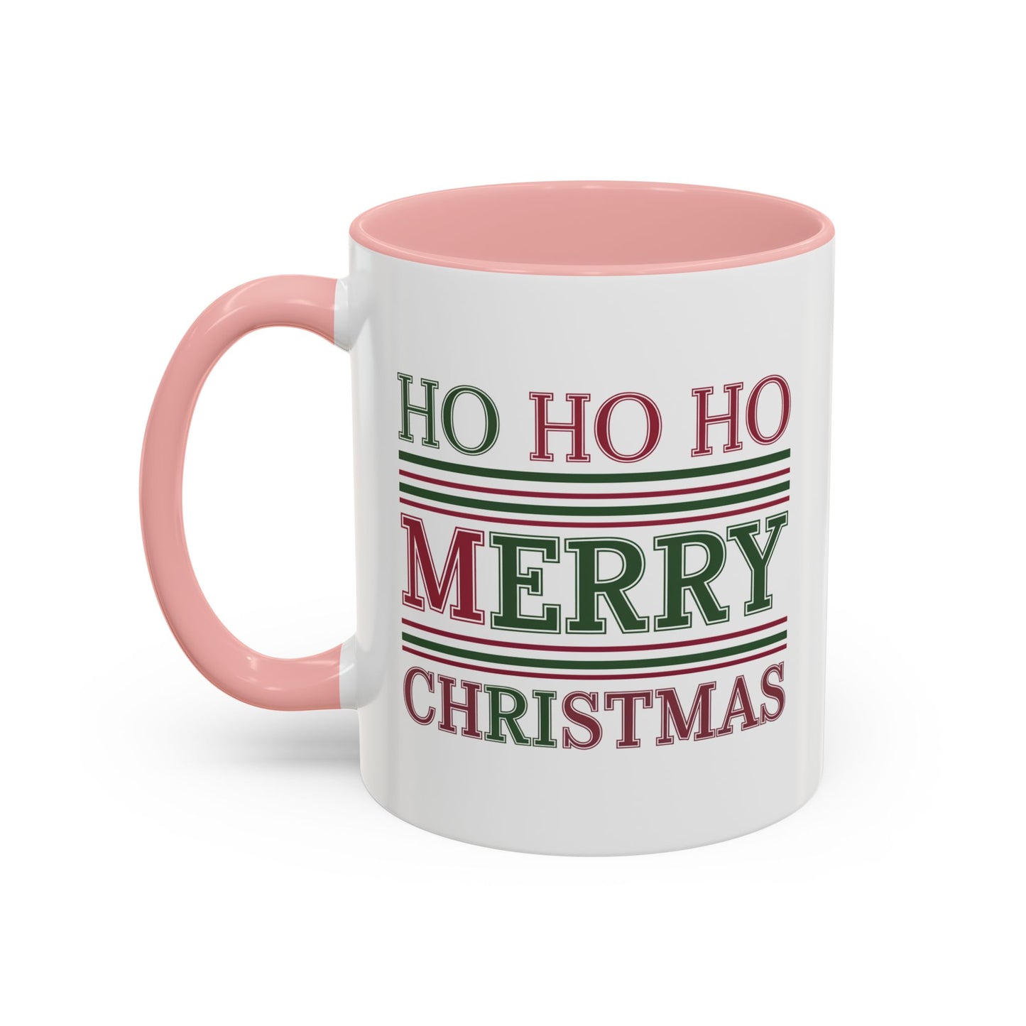 Christmas Mug - Ho Ho Ho Merry Christmas Red & Green Text 3