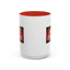 Christmas Mug - Merry Christmas Cream Text Maroon Background