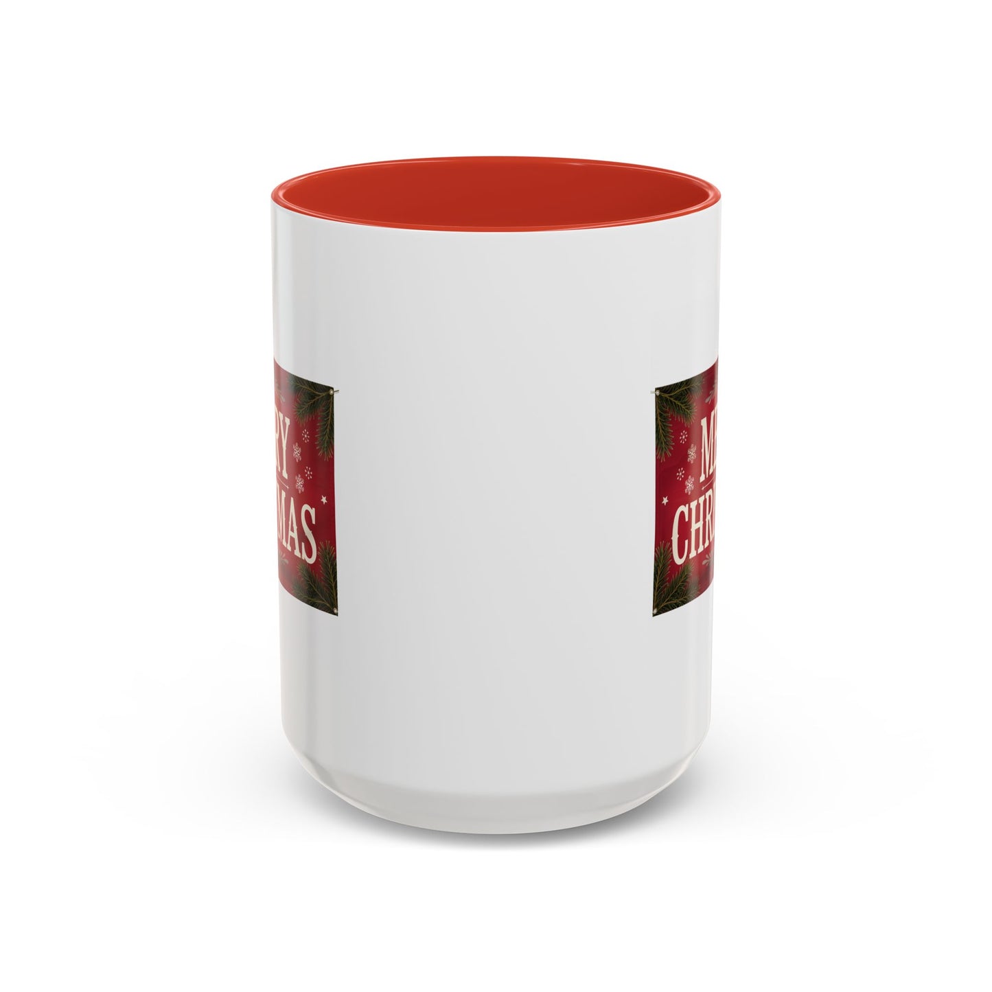 Christmas Mug - Merry Christmas Cream Text Maroon Background