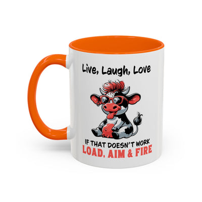 Humor Mug - Live Laugh Love Cow