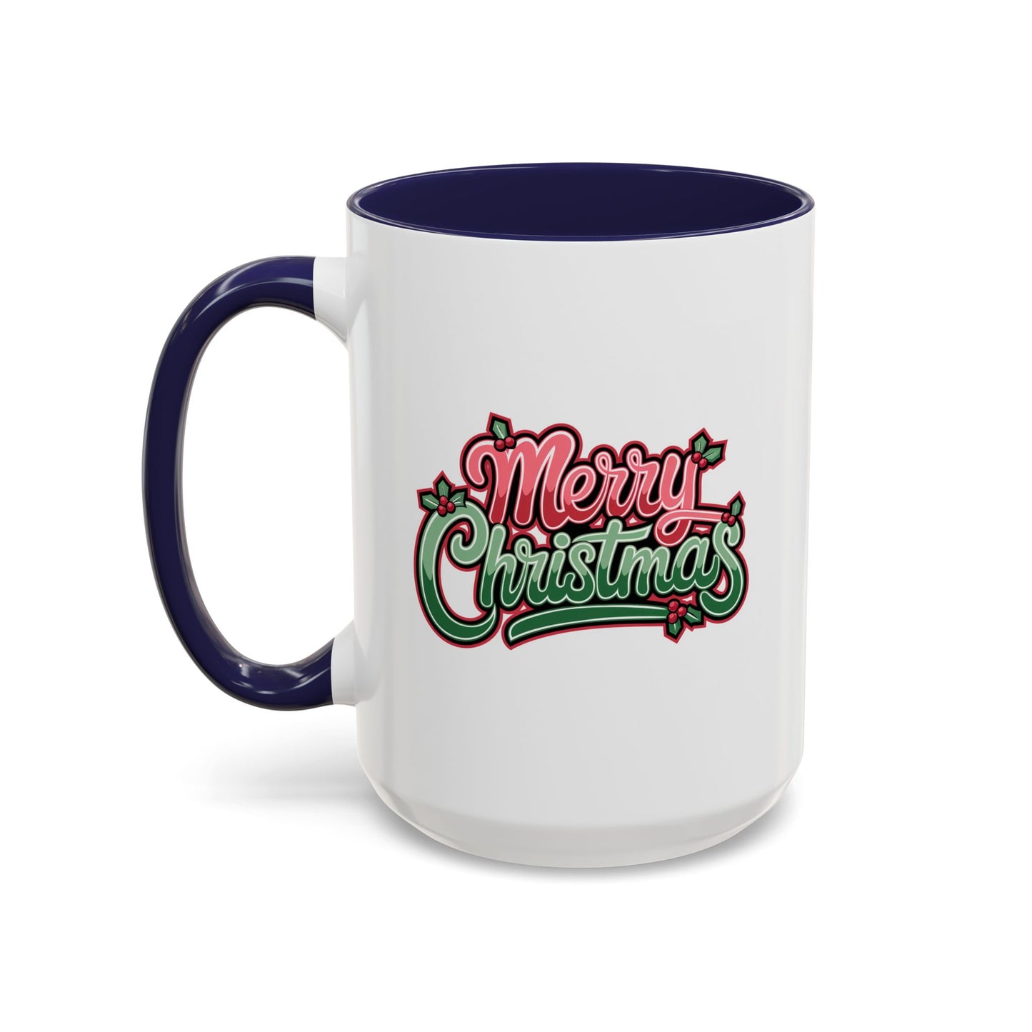 Christmas Mug - Merry Christmas Red & Green Text Mistletoe