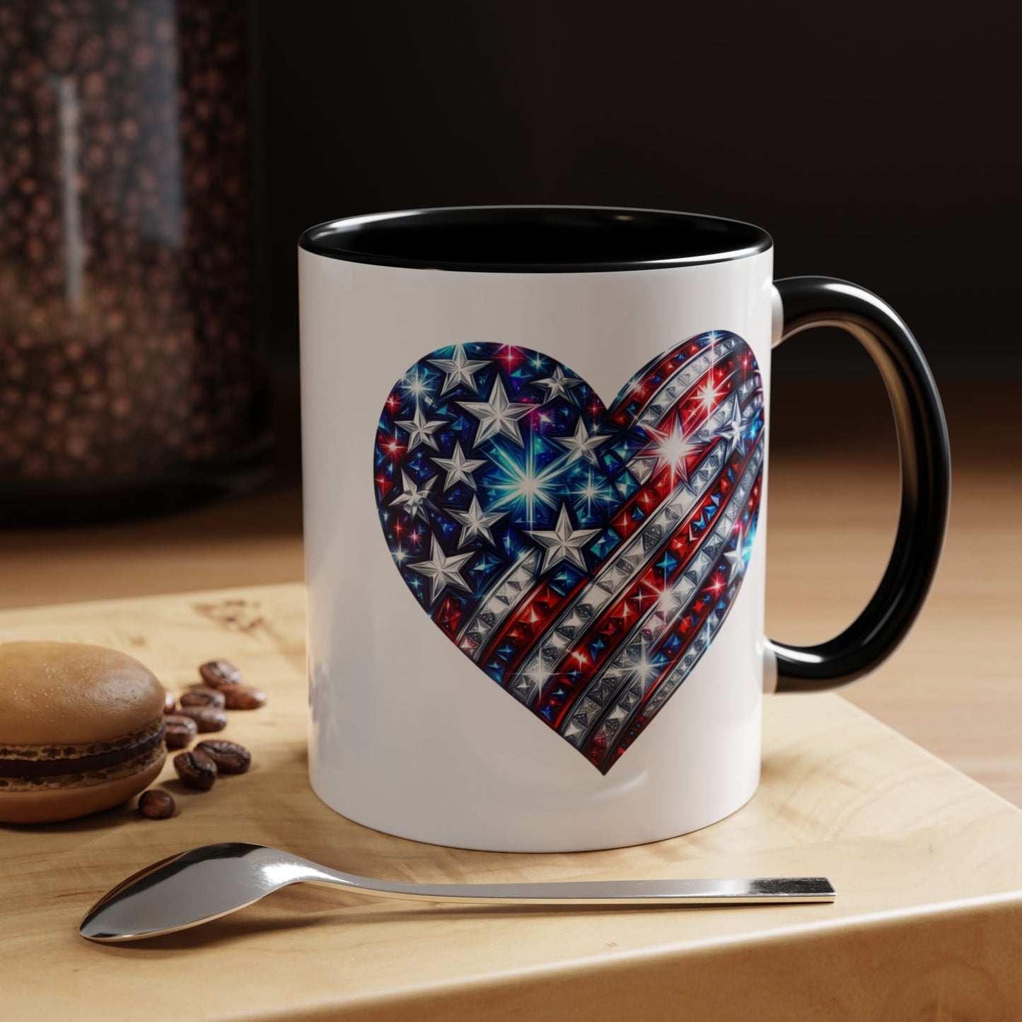4th of July Mug - USA Sparkle Heart