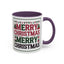 Christmas Mug - Merry Christmas Red Green & Black Text Trees Presents