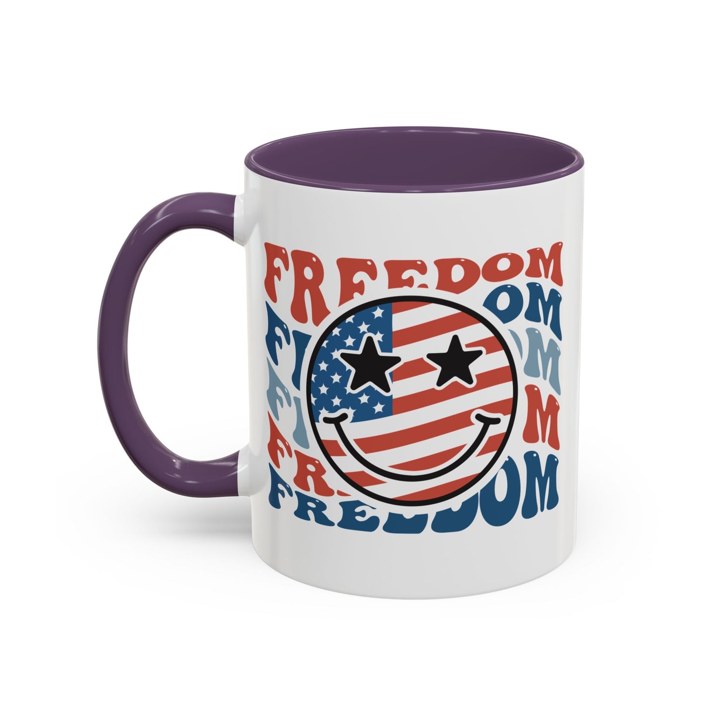 4th of July Mug - Freedom Smiley Face