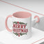 Christmas Mug - Merry Christmas Maroon Text Ornament Decorations