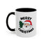 Christmas Mug - Merry Christmas Black Text Santa Tree