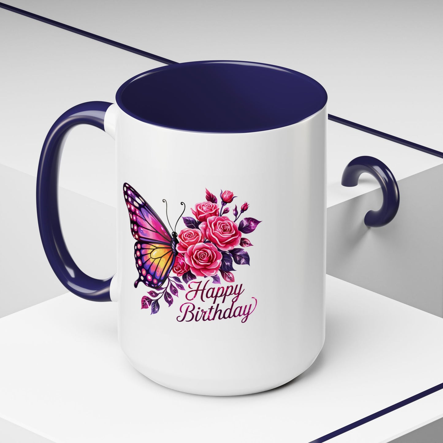 Birthday Mug - Butterfly Flowers