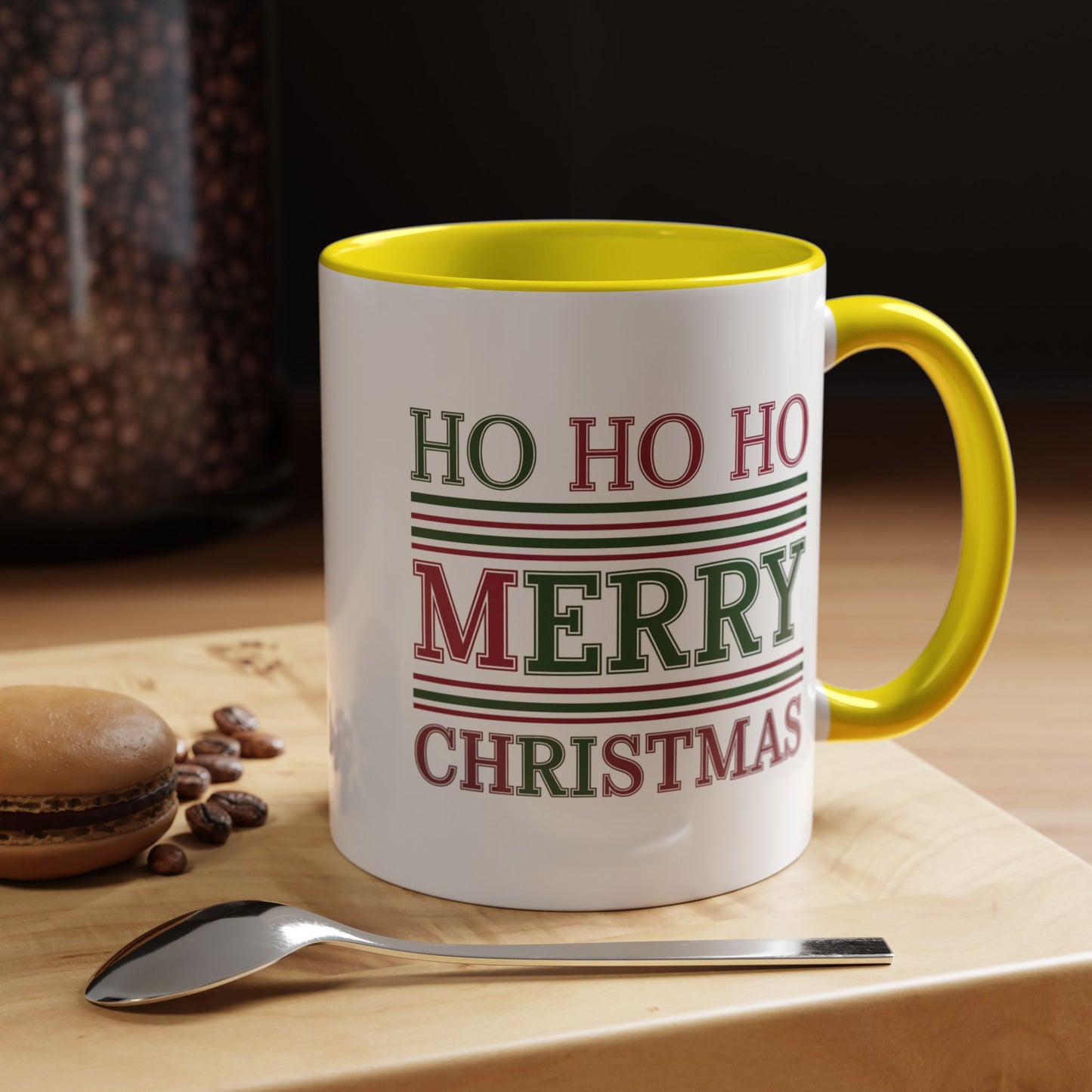 Christmas Mug - Ho Ho Ho Merry Christmas Red & Green Text 3